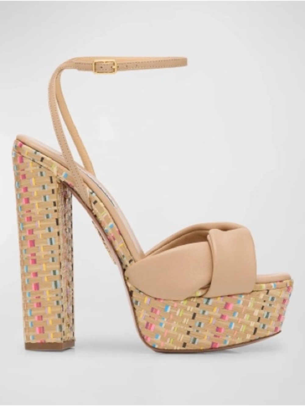 AQUAZZURA Olie Twisted Leather Platform Sandal - Picture 5 of 9